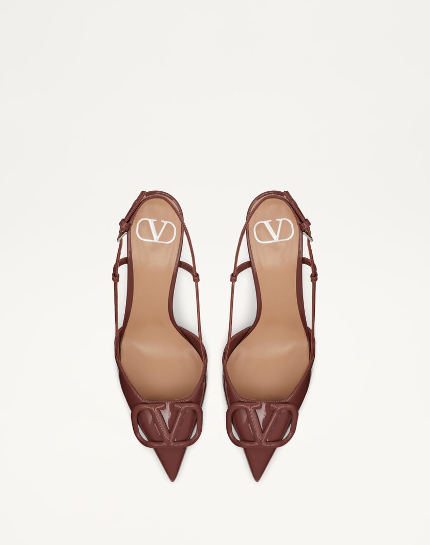 VLOGO SIGNATURE PATENT LEATHER SLINGBACK PUMP 80MM / 3.15 IN. - Image 4